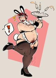 ! bileshroom body_hair bunny_ears bunny_tail chubby_male commission crossdressing drinks fat fat_man flaccid flaccid_cock flaccid_penis gay hairy hairy_chest hairy_male maid maid_bikini maid_headdress maid_outfit maid_uniform manly_crossdresser nicholas_griffin original overweight overweight_male pinup small_penis solo_male stockings stockings_only suggestive suggestive_posing toony toony_eyes toony_face