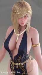 3d big_breasts blender blonde_female blonde_hair breasts elden_ring lulux queen_marika_the_eternal