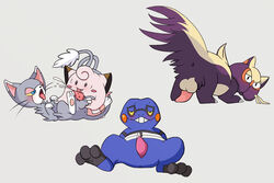 clefairy croagunk cum glameow nintendo pokemon stunky ukkappa