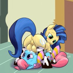 anus ass crotchboob crotchboobs cup_cake female female_only friendship_is_magic milk milky_way_(mlp) milky_way_(oc) multiple_females my_little_pony original_character ponchuzn pussy socks yuri