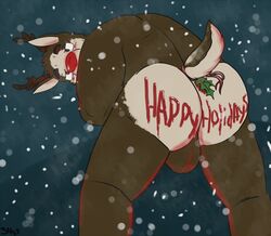 anthro ass christmas furry reindeer rudolph rudolph_the_red-nosed_reindeer skoogers tagme