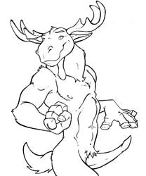 1boy cervine dragondrawer erection looking_at_viewer male male_only moose penis showing_off solo