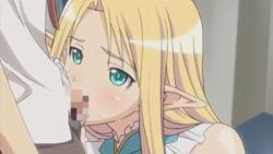 16:9 animated blonde_hair censored date_wingfield_reiko elf fault!! fellatio female male_human/female_elf oral pointy_ears