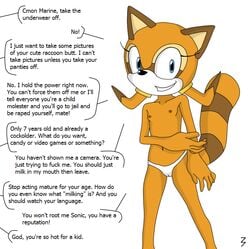 3pac anthro color english_text female female_only flat_chest front_view fur furry marine_the_raccoon nipples raccoon smile solo sonic_(series) standing tagme text topless