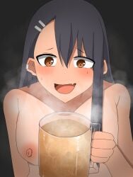 1girls black_hair breasts dark_hair gokkun hayase_nagatoro ii0o0o0o0o0ii implied_urine light-skinned_male light_skin long_hair nude nude_female open_mouth peeing peeing_in_cup please_don't_bully_me,_nagatoro solo solo_female solo_focus surprised tan_body tan_skin urine