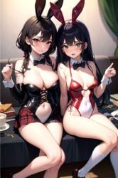 ai_generated bondage girls harem_girls harem_outfit smile yuri