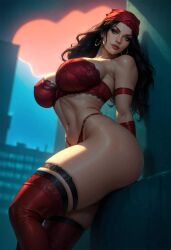 1girls ai_generated antiheroine ass big_ass big_breasts breasts daredevil_(series) elektra_natchios female female_only huge_breasts marvel marvel_comics solo solo_female thick_thighs thighs thong tight_clothing voluptuous voluptuous_female wide_hips