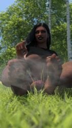 3d a_raven72 barefoot dark-skinned_futanari dark_skin erection feet foot_fetish futa_only futadom futanari penis solo steamy steamy_feet