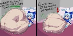 belly belly_bulge big_ass big_belly big_breasts big_prey blue_dress blue_hair breasts chubby_ass chubby_female cirno digest digested digested_alive digested_prey digesting digesting_live_prey digesting_prey digestion digestion_noises digestion_sequence doll doll_girl fat_ass female female/female female_pred female_predator fumo_plush ice_wings large_breasts large_prey plush plushie post_vore small_pred small_predator touhou vore vore_sequence
