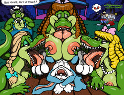 alligator anthro auburn babs_bunny big_boo big_breasts big_lipped_alligator_moment big_lips big_tongue bigamy blonde_hair blue_nail_polish bow braided_hair breasts buster_bunny camera chubby color crossdressing cuckquean daddy_boo english_text eyeshadow female fireworks foot_worship fur furry gaping_maw gators gazebo hair hat headgear hindpaw how_i_spent_my_summer_vacation lagomorph large_areolae lavender_nail_polish little_boo locks long_tongue makeup male mammal myron nail_polish necktie nipples open_mouth outside overalls paizuri paws pearl_necklace penis_on_tongue pink_nails predator_prey_relations rabbit red_hair scalie sissy_boo size_difference southern_accent southern_belles southern_dialect straight table table_sex teeth text thebigmansini thick_tongue tickling tied_hair tiny_toon_adventures tiny_toons tongue tongue_fetish tribute twintails uncensored uvula warner_brothers