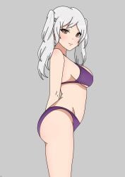 1girls alternate_costume ass bare_arms bare_midriff bare_thighs big_ass bikini blush braid breasts brown_eyes crown_braid female female_only fire_emblem fire_emblem_awakening fire_emblem_heroes grey_background grey_hair li9mo long_hair looking_at_viewer medium_breasts midriff nintendo official_alternate_costume purple_bikini purple_swimsuit robin_(female)_(summer)_(fire_emblem) robin_(fire_emblem) robin_(fire_emblem)_(female) short_hair sideboob smile solo swimsuit thighs twintails underboob