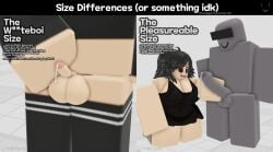 2boys 3d balls baseplate big_penis breasts cum dick female femboy grey_skin holding_penis large_penis made_using_roblox masturbation miljkfarts_(artist) naked naked_male penis precum pussyfree rating roblox robloxian see-through_clothing size_comparison size_difference small_penis small_penis_humiliation text tiny_penis white_background