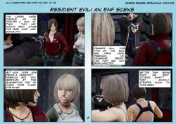 ada_wong ada_wong_(adriana) asian_female embarrassed_female embarrassed_nude_female enf enf-lover leon_scott_kennedy rebecca_chambers stripped_down stripped_naked white_female white_male