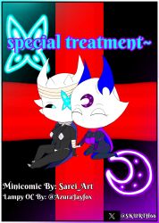 2girls comic_cover front_page hollow_knight lampy_(azura_inalis) luna_(skur) mini_comic skurth66 vessel_(species)