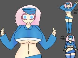 2006 blue_eyes breasts female minstlu roblox robloxian rose_hair ruby_(minstlu) smile smiling smiling_at_viewer