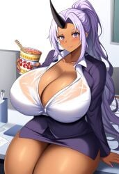 ai_generated bimbo bursting_breasts dan16369336 female female_only office_lady shion_(tensei_shitara_slime_datta_ken) skirt straining_buttons tagme taut_shirt tensei_shitara_slime_datta_ken twitter_link