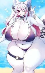 big_breasts bikini breasts character_request cleavage divine_fox_(in_pnj) female furry huge_breasts in_pnj tagme thick_thighs wide_hips