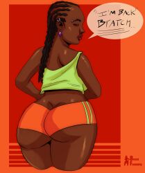 1girls ass big_ass brutalfemtality dark-skinned_female dark_skin female solo