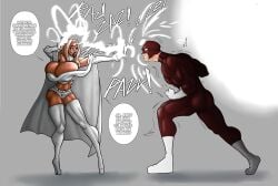 bimbo cleavage emma_frost hpz-97 hyper_breasts marvel marvel_comics original_character spanish_text