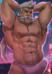 abs alex_taylor armpit_hair bara beard biceps big_bulge bulge captain_laserhawk:_a_blood_dragon_remix daddy dilf doctor_anfelo erection_under_clothes hairy_chest huge_bulge male male_nipples male_only manly mature_male moustache muscular_male nipples pecs penis_outline penis_under_clothes underwear