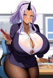 ai_generated bimbo breasts breasts_bigger_than_head dan16369336 female female_only office_lady shion_(tensei_shitara_slime_datta_ken) skirt straining_buttons tagme tensei_shitara_slime_datta_ken twitter_link