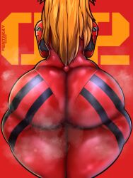 1girls alternate_version_available ass ass_bigger_than_head ass_focus asuka_langley_sohryu big_ass big_butt bottom_heavy bubble_butt clothing crossed_arms curvaceous curvy curvy_figure dat_ass dumptruck_ass female female_only fully_clothed ginger huge_ass low-angle_view neon_genesis_evangelion penpen_(artist) plugsuit skin_tight solo solo_female steam steaming_body steamy_ass tagme thick_thighs unseen_female_face voluptuous voluptuous_female