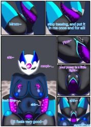 1futa 1girls barbed_penis breasts comic_page dialogue dickgirl duo english_text erection female futa_on_female futanari hollow_knight humanoid lampy_(azura_inalis) luna_(skur) missionary_position pov rubbing_pussy skurth66 tapering_penis text vaginal_penetration vessel_(species)