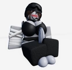 3d artist_request balls bandages breasts disembodied_penis dummies_vs_noobs dummy_(roblox) feet_on_penis female female_only footjob grey_skin injured penis roblox roblox_game robloxian source_request tagme underwear