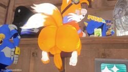 1boy 3d 3d_animation animated anthro ass balls barefoot big_ass bottomless bubble_butt dat_ass fat_ass feet femboy fox goggles goggles_on_head huge_ass jiggling jiggling_ass large_ass leviantan581re looking_at_ass looking_at_self looking_back male male_only metal_sonic miles_prower no_sound penis soles sonic_(series) sonic_the_hedgehog_(series) spanish_text tails tails_the_fox text thick_ass thick_thighs toes two_tone_body two_tone_face two_tone_feet video wide_hips