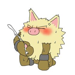 blush colored fur furry handjob kneeling male male_only nudity pokemon pokemon_(species) primeape solo