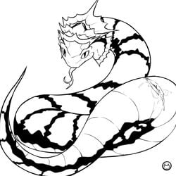 1girls female king's_bounty monochrome nude pussy sildre snake snake_tongue