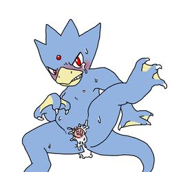 blush colored female female_only front_view golduck nudity pokemon pokemon_(species) solo vulva