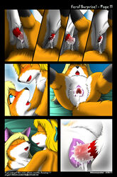 anthro bed blue_eyes canine cum female feral firecat fox green_eyes kitsune_youkai male mammal nude page_11 penetration penis pussy sex vaginal_penetration