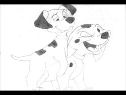 101_dalmatians brother_and_sister cadpig cub disney feral incest lucky_(101_dalmatians) monochrome skateryena tagme