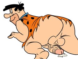 all_fours anus ass balls barefoot bottomless fred_flintstone hanna-barbera looking_back male male_only penis presenting presenting_hindquarters solo the_flintstones