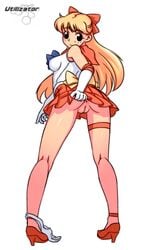 anus bishoujo_senshi_sailor_moon blonde_hair female female_only high_heels human minako_aino no_panties sailor_venus skirt_lift smooth_skin solo utilizator