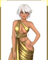 

1girls aphrodite aphrodite_(fortnite) bikini dark-skinned_female dark_skin fortnite fortnite:_battle_royale gold_bikini gold_clothing gold_panties golden_bikini golden_clothing solo_female white_hair