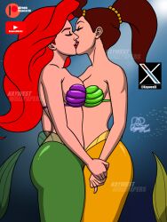 2girls adella ariel ariel&#039;s_sisters ariel_(the_little_mermaid) big_ass big_breasts breasts bust busty curvaceous curvy curvy_figure digital_media_(artwork) disney disney_princess female hips hourglass_figure huge_ass huge_breasts incest kaywest kissing large_ass large_breasts light-skinned_female light_skin mature mature_female mermaid mermaid_tail princess royalty sisters slim_waist the_little_mermaid thick thick_hips top_heavy voluptuous waist wide_hips yuri