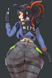 aestheticc-meme anonymous_onryo ass black_background black_hair blush blush_lines blushing_at_viewer blushing_female blushing_profusely breasts bubble_butt clothed clothed_female clothes clothing cop dat_ass draw_over fat_ass fat_butt female female_only feminine feminine_body gray_background gun hair handgun handlebar handles holding imminent_anal looking_at_another looking_at_viewer looking_back looking_back_at_viewer no_sex police police_officer police_uniform policewoman ponytail pov question_mark questionable_consent radio red_hair simple_background solo solo_female solo_focus tagme thick thick_ass thick_butt thick_hips thick_legs thick_thighs weapon zenless_zone_zero zhu_yuan