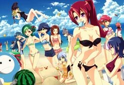 anna_kozuki breasts cathy_(yu-gi-oh!_zexal) droite_(yu-gi-oh!_zexal) feet gagaga gagaga_girl iii kamishiro_rio kari_tsukumo kotori_mizuki looking_at_viewer mayumi obomi open_mouth rio_kamishiro sachi toes tori_meadows tsukumo_akari yu-gi-oh! yu-gi-oh!_zexal