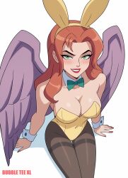 1female 1girls ai_generated bubbleteexl bunny_ears bunny_girl bunnysuit commentary_request dc dc_comics english_commentary female female_only hawkgirl light-skinned_female light_skin mixed-language_commentary solo solo_female wings