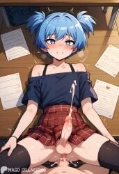 ai_generated anal_orgasm anal_sex anal_sex crossdressing cum_in_ass cum_in_ass cumshot ejaculation ejaculation_while_penetrated femboy magosilencioso missionary_position otoko_no_ko prostate_orgasm shiota_nagisa sissy stockings trap trembling