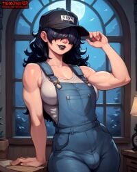 1futa absurd_res absurdres ai_assisted ai_generated big_breasts black_hair black_hairpale_skin black_lipstick bulge bulge_through_clothing cap desdemona_(fortnite) dickgirl flaccid flaccid_penis fortnite fortnite:_battle_royale futa_only futa_sans_pussy futanari goth goth_futa goth_girl hair_over_eyes high_resolution highres huge_cock long_hair messy messy_hair muscles muscular muscular_female muscular_futanari overalls pale-skinned_female pale-skinned_futanari pale_skin suspenders thecoomjurer