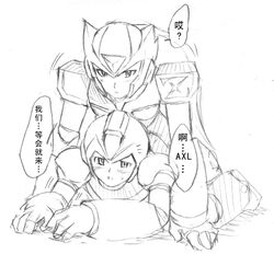 mega_man mega_man_x monochrome tagme x_(mega_man) yaoi zero_(mega_man)