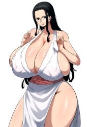 1girls ai_generated anime big_breasts black_hair blue_eyes breasts breasts_bigger_than_head female female_focus female_only huge_breasts light-skinned_female light_skin long_hair manga nico_robin one_piece smile smiling solo solo_female solo_focus thick_thighs thighs w77qzotrrb1oslo white_dress