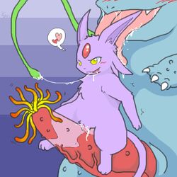 color eeveelution espeon female fur furry interspecies lick male nintendo penis pokémon_(species) pokemon pokemon_(species) pokemon_gsc pokemon_rgby rh sitting size_difference straddle straight tongue venusaur vulva