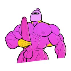 balls bara big_muscles big_penis boner erection helmet kirby_(series) lanzer male male_only masturbation muscles muscular nintendo nude penis ripped-saurian solo solo_male