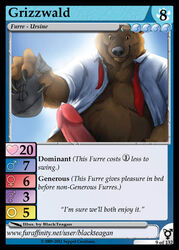 bag bear blackteagan brown_eyes card claws color erection fur furoticon furry grizzwald heart male male_only necktie penis solo tagme