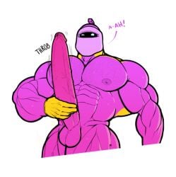 balls bara big_muscles big_penis boner erection helmet kirby_(series) lanzer male male_only masturbation muscles muscular nintendo nude penis penis_expansion ripped-saurian solo solo_male