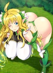 1girls 2024 absurd_res ahoge ass bent_over big_breasts blonde_hair blue_eyes elf elf_ears elf_female female female_only lindaroze long_hair looking_at_viewer lucie_menelumia smiling smiling_at_viewer solo thick_ass thong wink winking_at_viewer youkoso!_sukebe_elf_no_mori_e